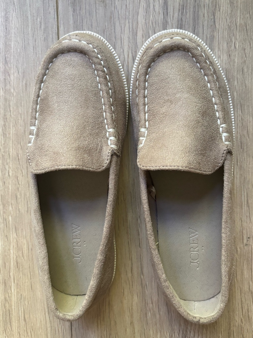 J. Crew Factory Boys Faux Suede Slip-On Loafers in Dusty Tan - Size 13 Kids